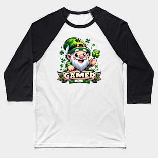 Gamer Gnomie - St. Patrick's Day Gnome Baseball T-Shirt